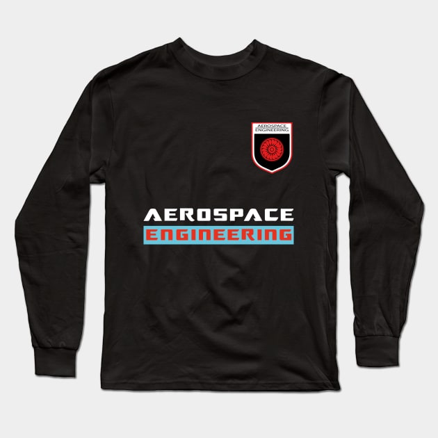 Aerospace engineering text and logo aircraft engineer design Long Sleeve T-Shirt by PrisDesign99